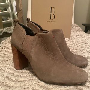 Ellen Degenres taupe suede heels. worn once. In excellent shape!! Size 8 1/2